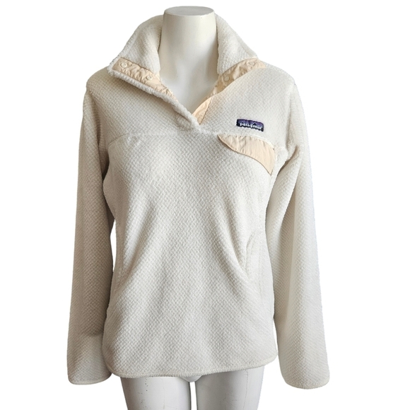 Patagonia Women's Snap-T Fleece Jacket SMALL White Polartec - Picture 1 of 10
